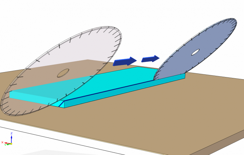 Corte inclinado a 45 grados